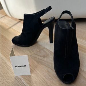 Jill Sander Biack suede Leather Shoes❤️❤️❤️